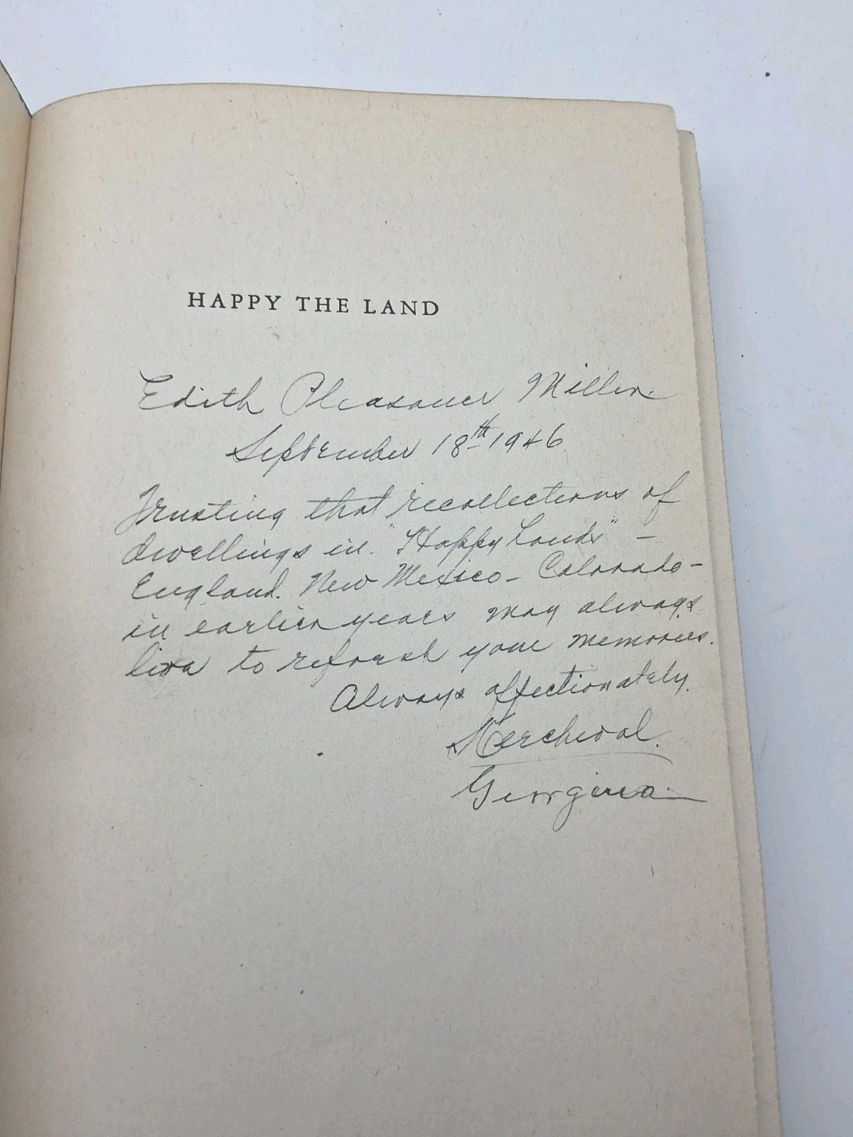 Vintage 1946 Happy the Land Louise Dickinson Rich. Stated First Edition! HC HB