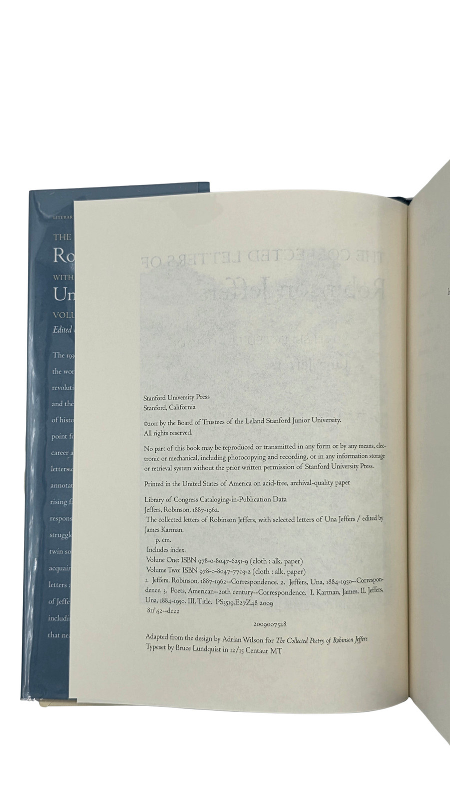 Collected Letters of Robinson Jeffers with Selected Letters of Una Jeffers 1st