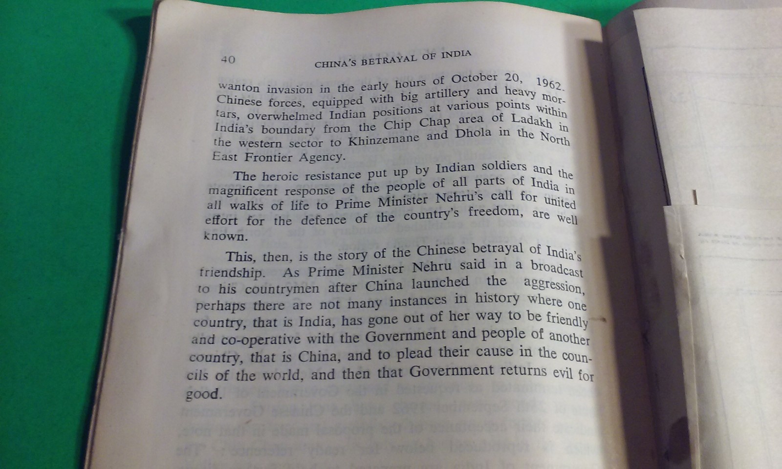 China’s Betrayal Of INDIA Background To The Invasion Vintage History Booklet Map