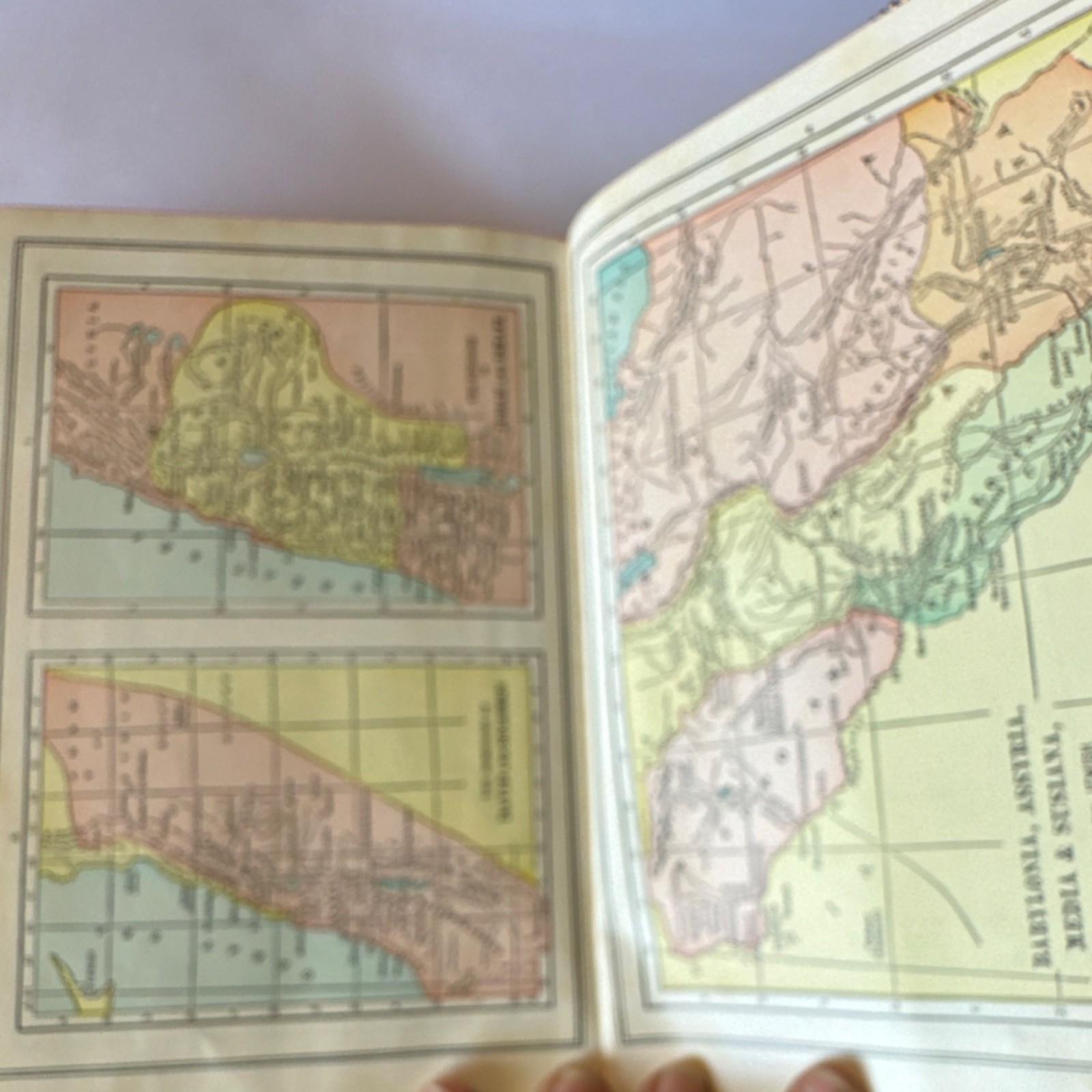 Antiq 1913 Holy Bible Concordanc Zipper Cover Cross Pull 16 Color Maps Red Edges