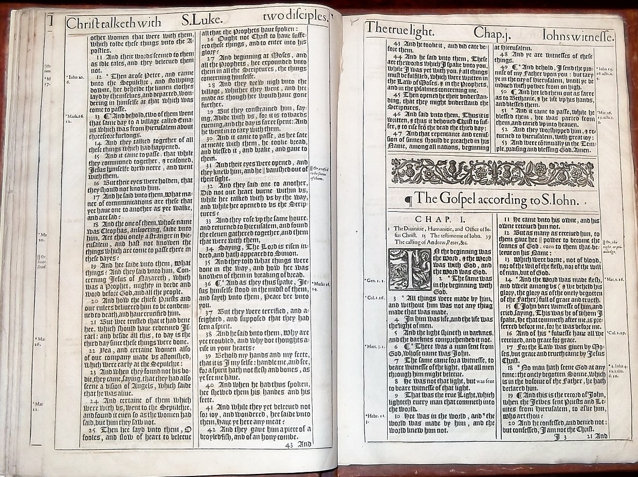 1611 ANTIQUE 16″ KING JAMES PULPIT HOLY BIBLE GOSPELS 1ST-ED New Testament Jesus