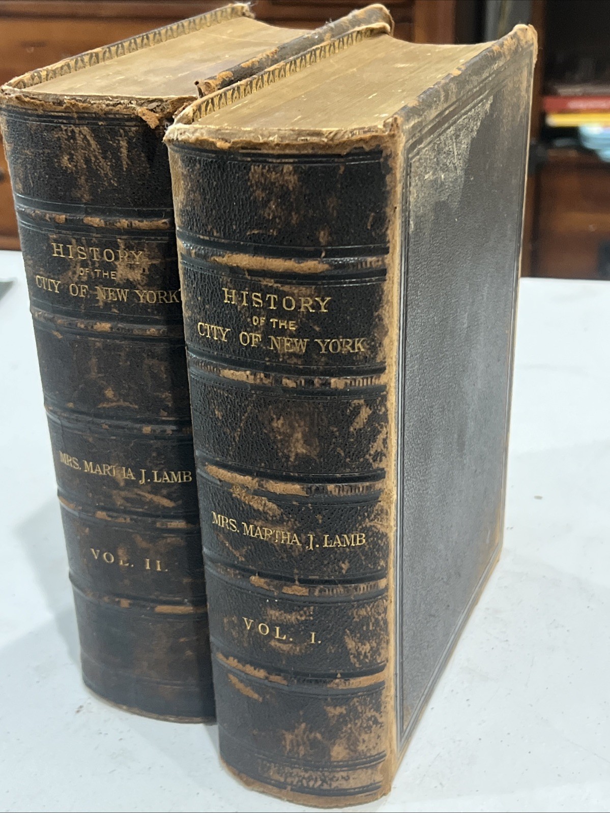 Both Signed “History Of The City Of New York VoI & II” 1877 LAMB, Martha J. Rare