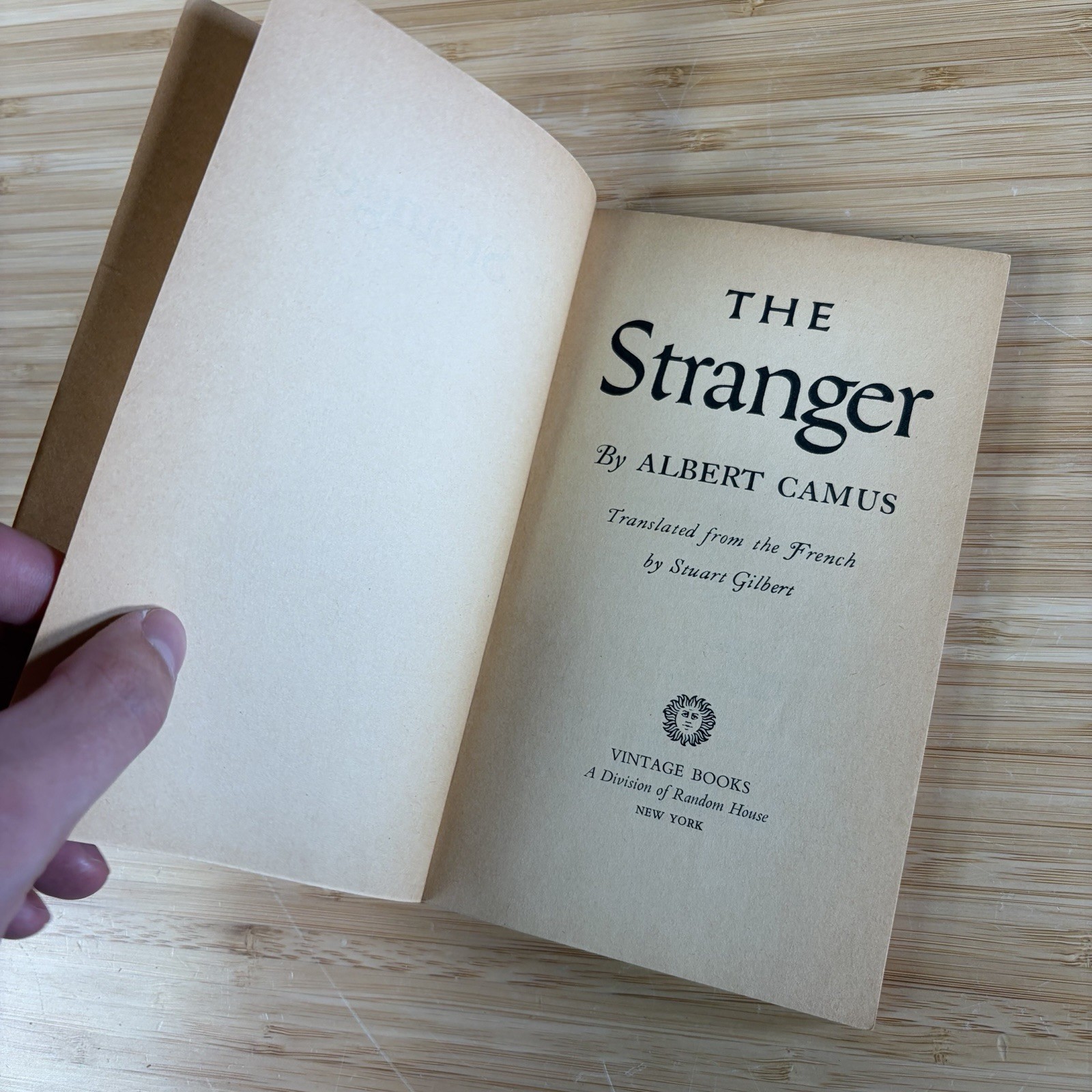 Albert Camus 1946 1st Thus “The Stranger” A Vintage Book Knopf Paperback V-2