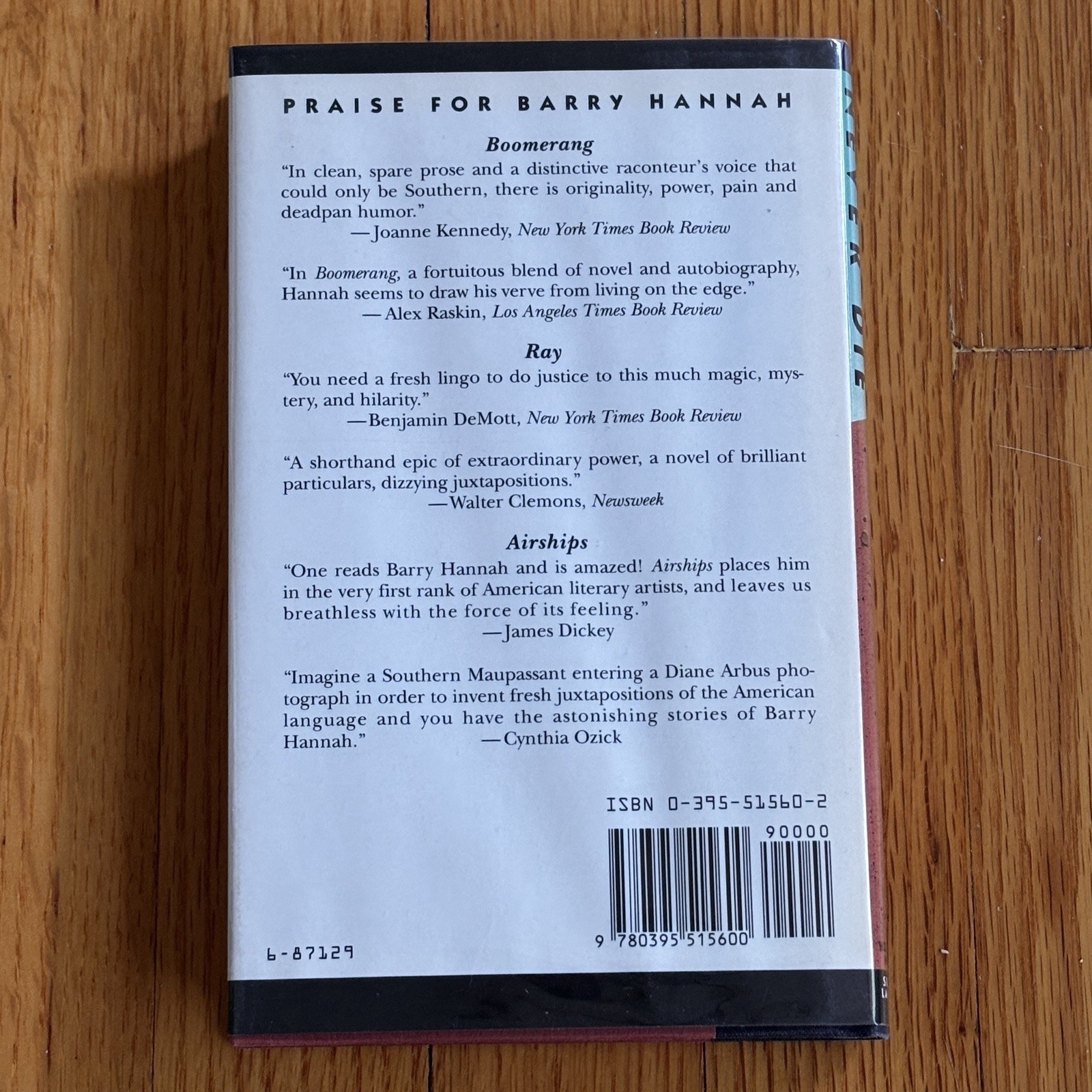 BARRY HANNAH—Never Die—1st Edition 1st Printing HARDCOVER—VG+—SIGNED & INSCRIBED