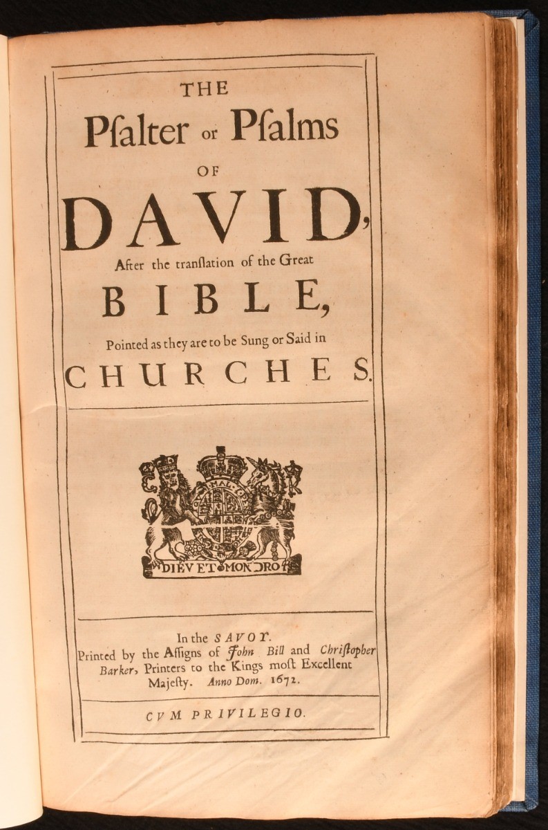 1672-1673 2vol The Psalter or Psalms of David, The whole Book of Psalms Colle…