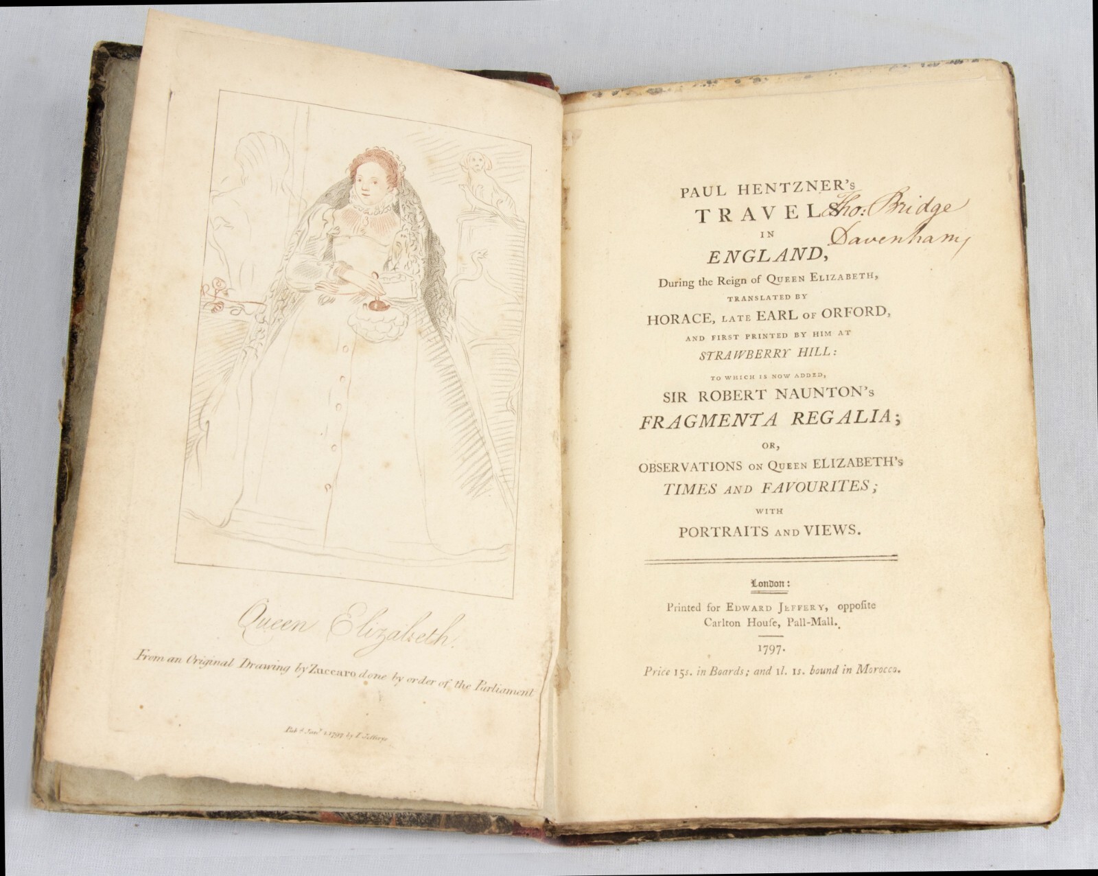 Queen Elizabeth Reign – curious plates – Paul HENTZNER 1797 – Travels in England