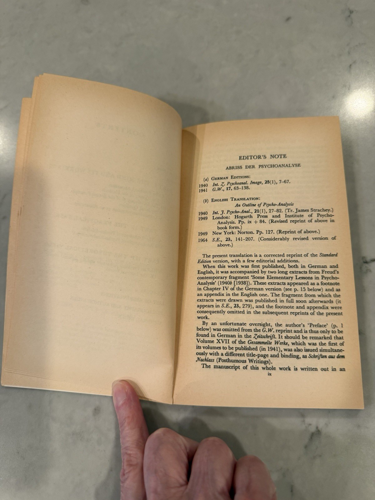 An Outline of Psycho-Analysis, Sigmund Freud, 1969 Norton Library