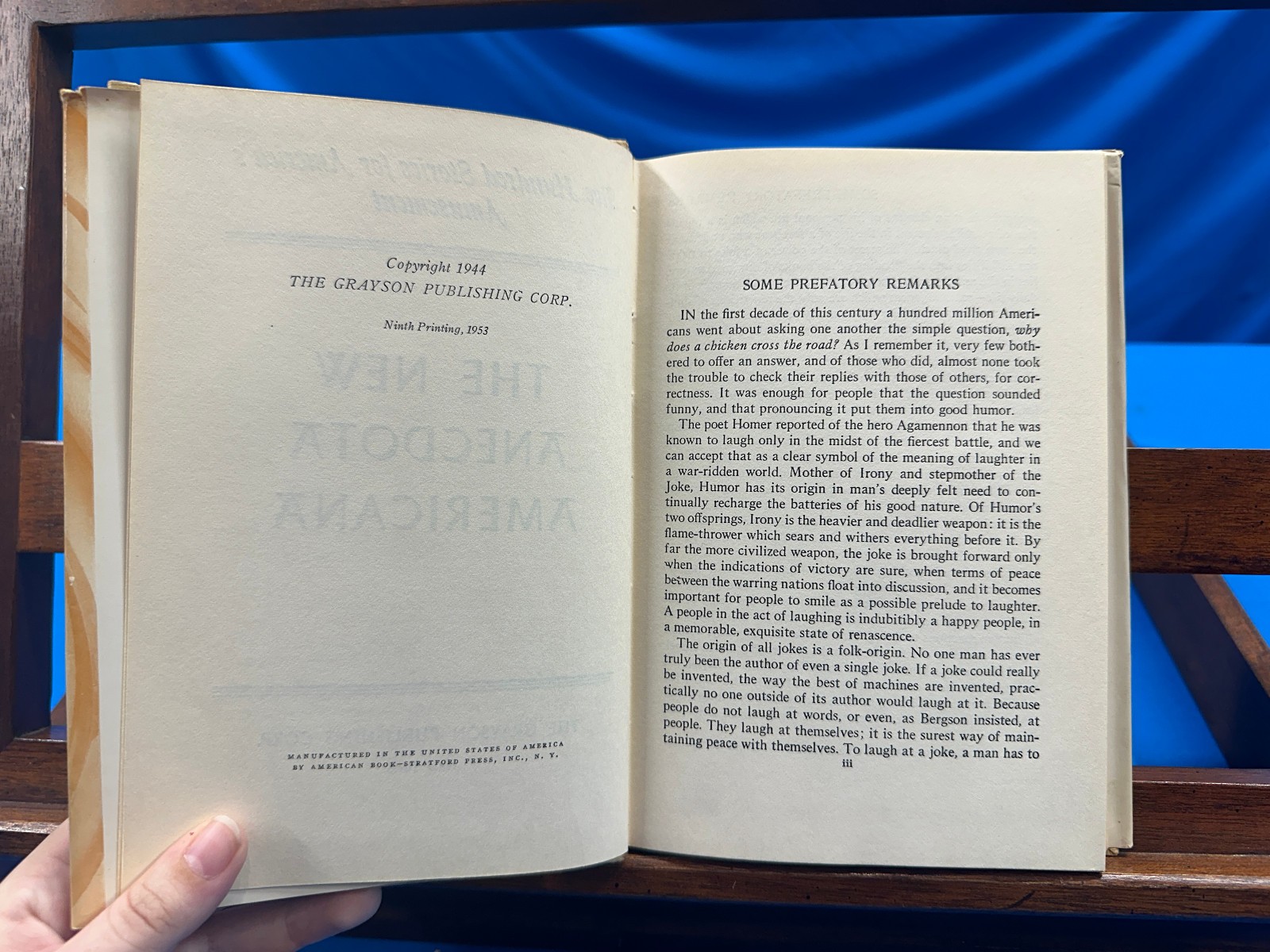 The New Anecdota Americana: Five Hundred Stories for America’s Amusement, 1953