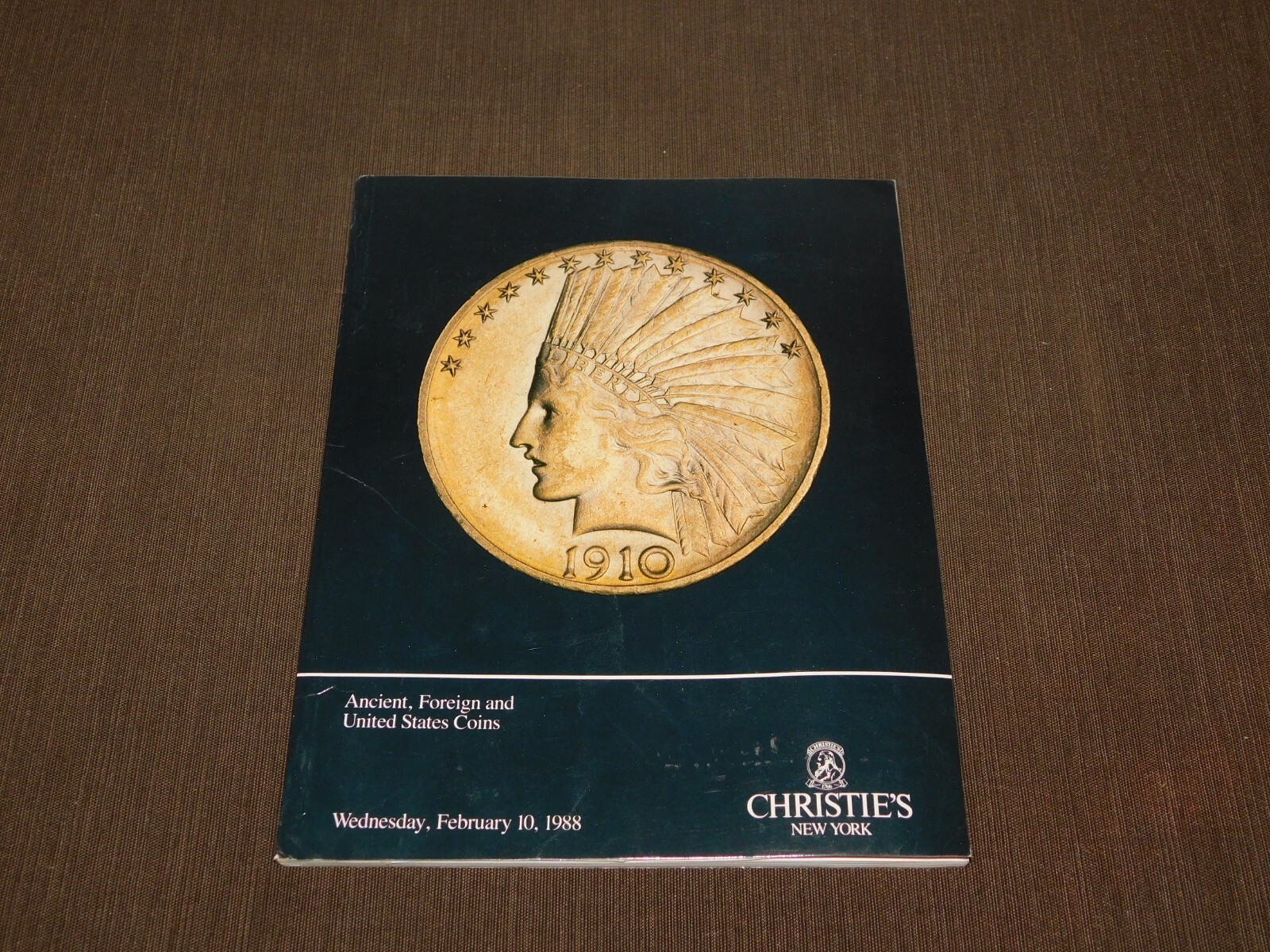 VINTAGE 1988 CHRISTIE’S NY US COINS AUCTION CATALOGUE BOOK