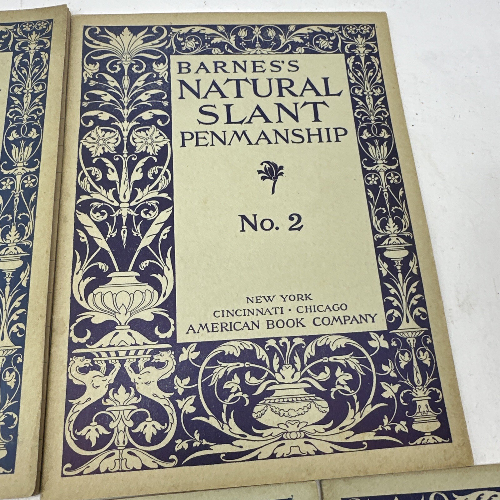 Barnes”s Natural Slant Penmanship Copybooks Set #1 2 3 5 6 Antique (39)