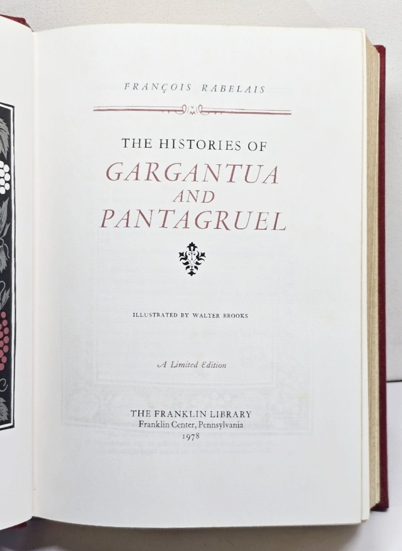 Rabelais Gargantua & Pantagruel 1978 Franklin Library Illus Full Leather 22K VG