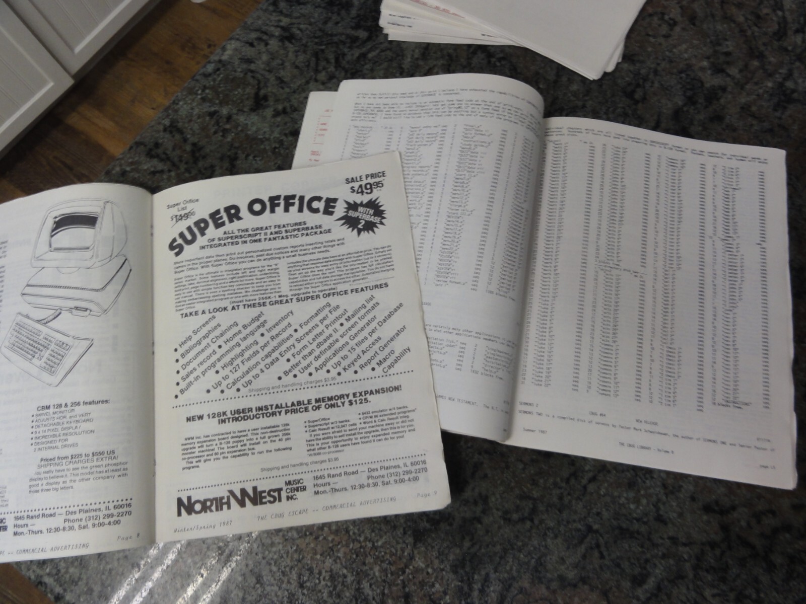 Commodore B128 Lot of 10 CBug Escape Chicago User’s Group 1st Issues 1985 + More