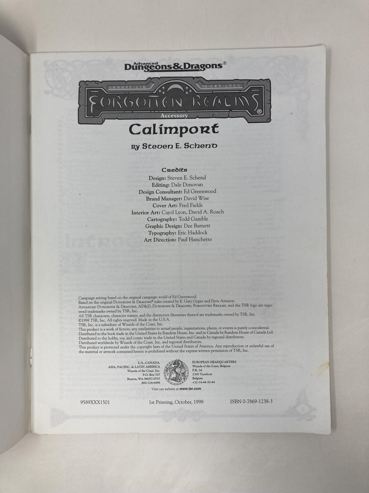 Calimport Advanced Dungeons & Dragons Forgotten Realms by Steven E Schend 1st Ed