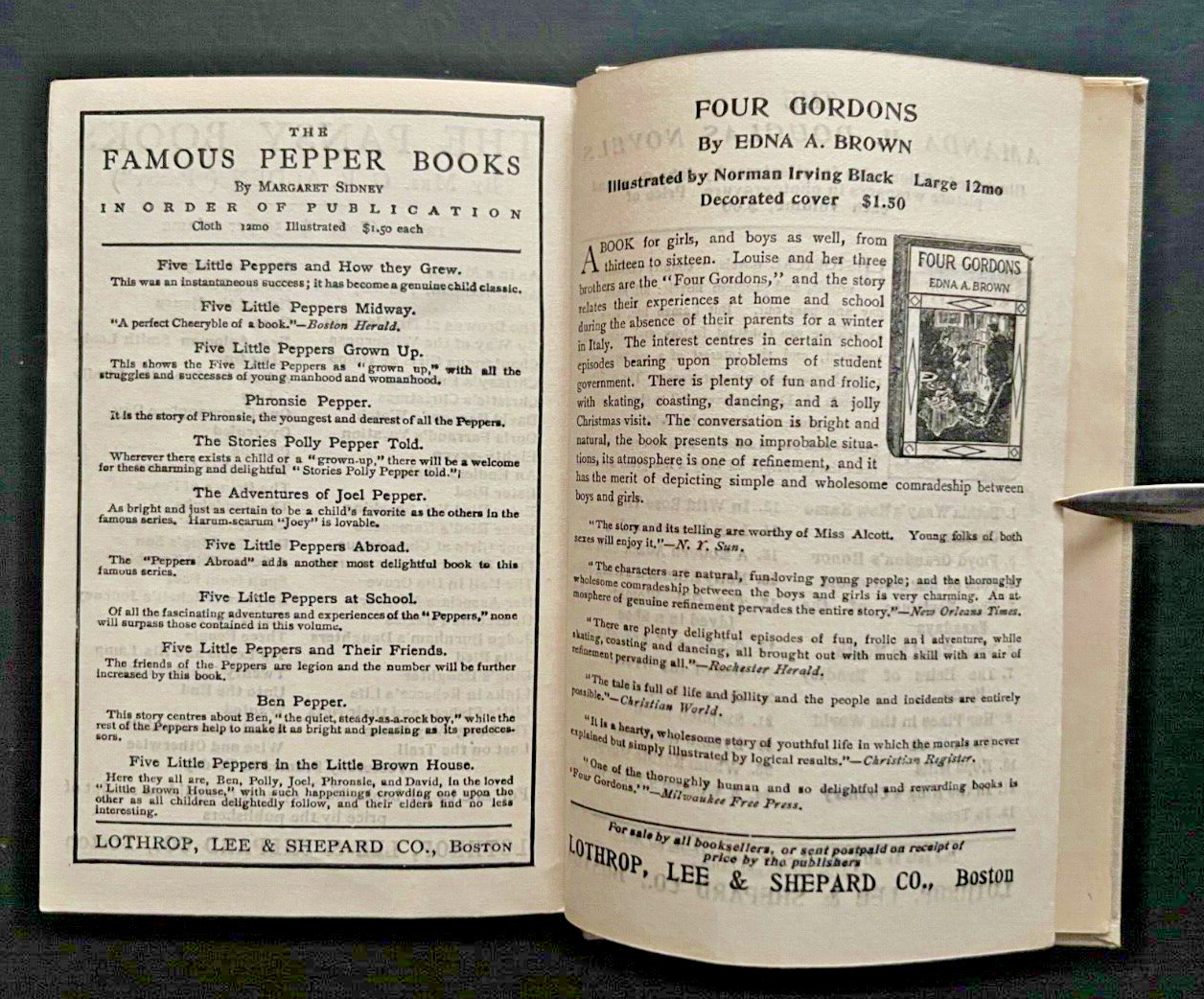 1900? “Judge Burnham’s Daughters,” by “Pansy” Measures 6.5 x 4.25, Gilded Age