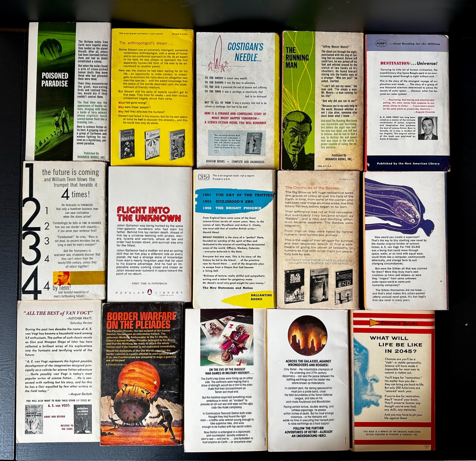 15 VINTAGE SCIENCE FICTION BOOKS- Dickson – Laumer – Holly – Kuttner & more