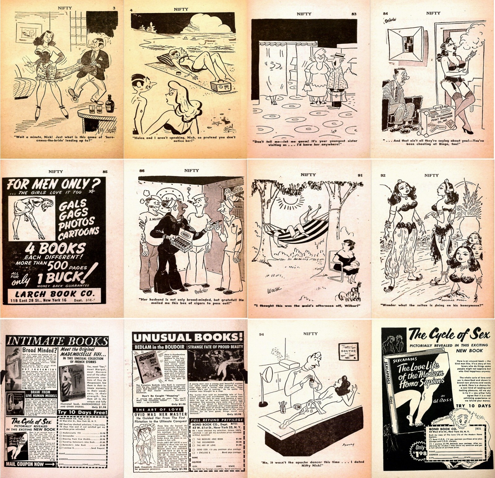 Nifty Gals & Gags – Humor Laughter Naughty Sexy Magazine – 8 Old Issues on DVD