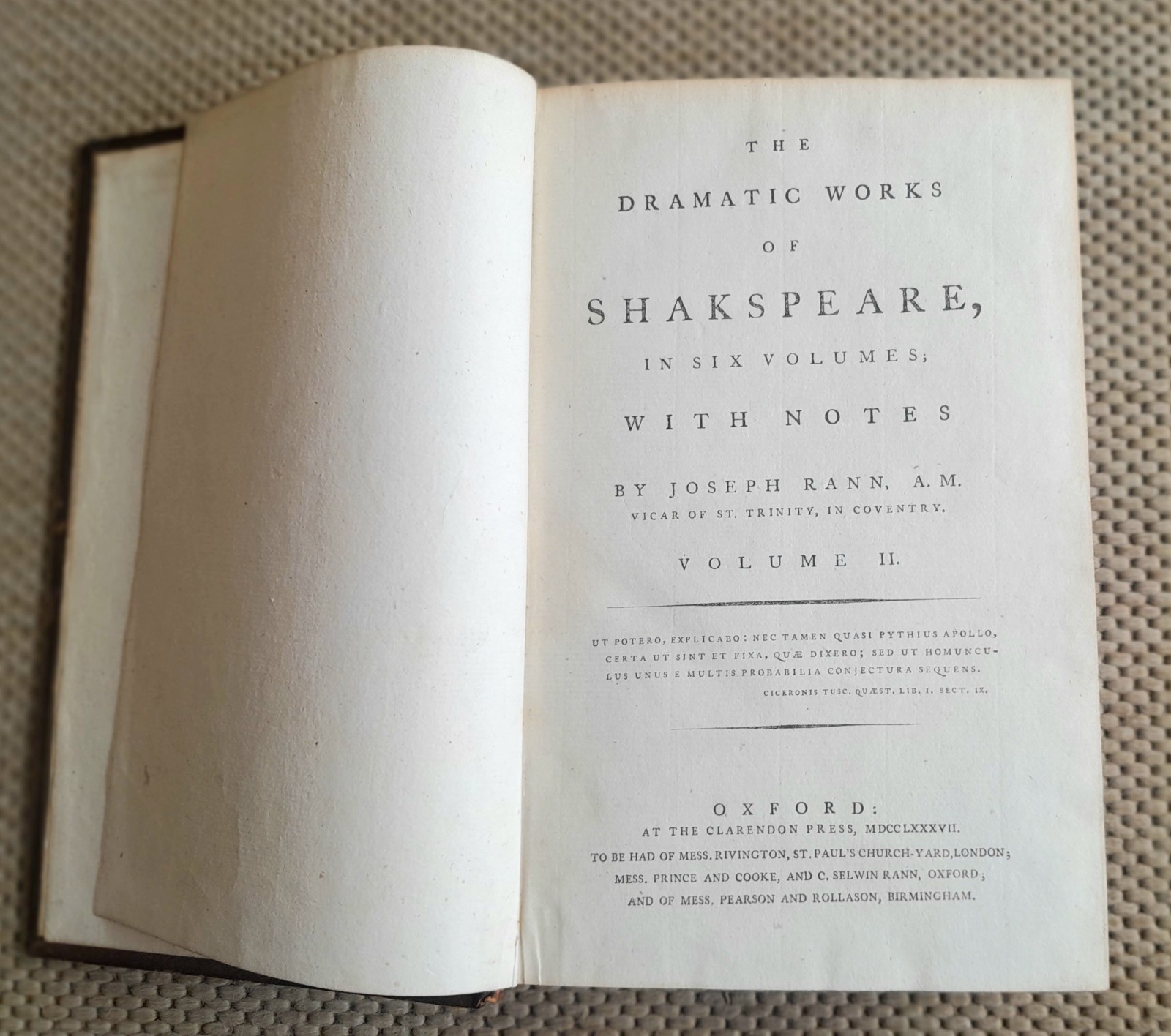 1700s THE WORKS OF WILLIAM SHAKESPEARE, FINE BINDINGS, GOOD CONDITION