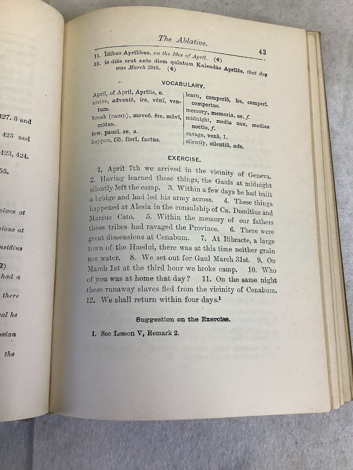 Antique 1919 textbook: A New Latin Composition, Charles E. Bennett, H.S. Level