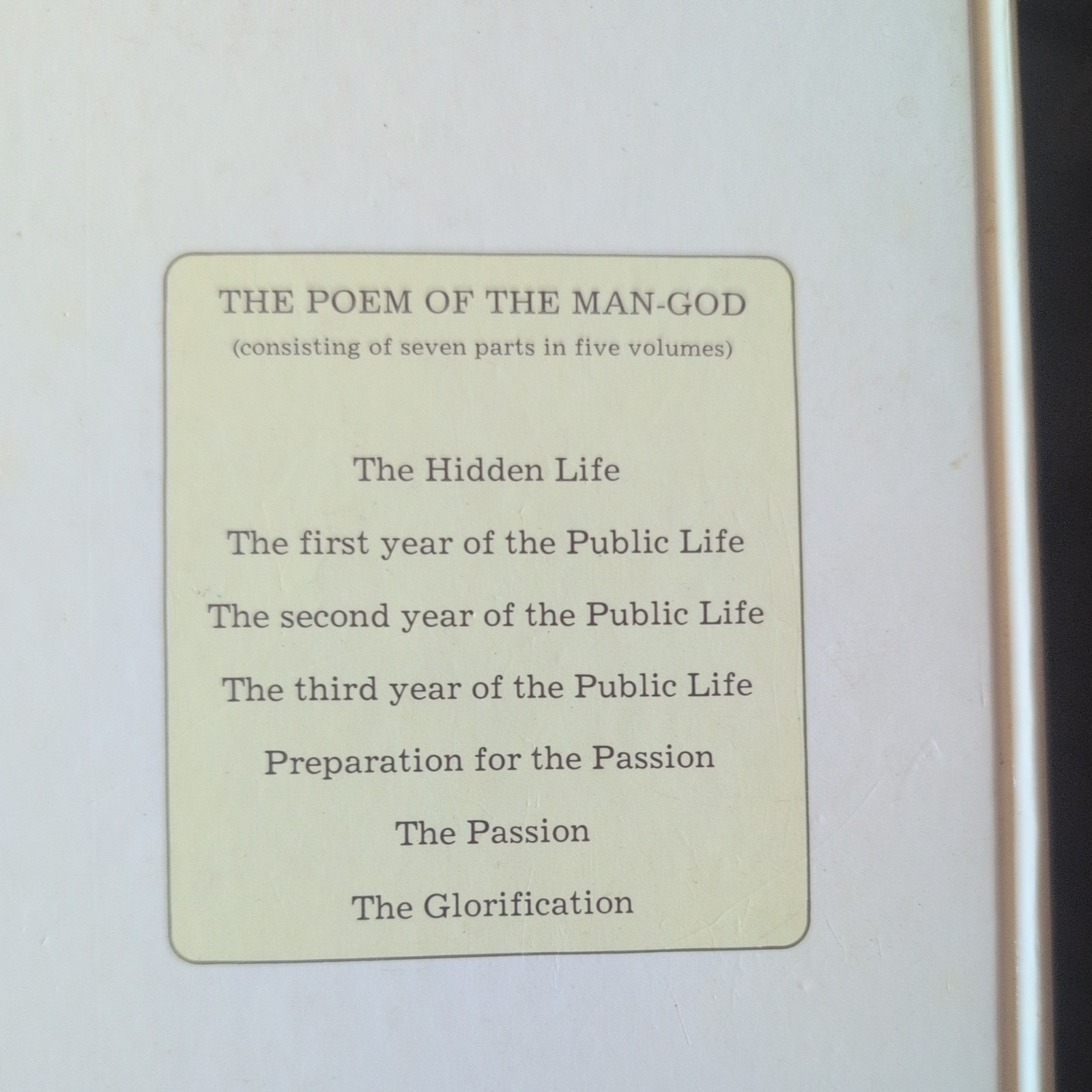 ​The Poem of the Man-God Volume 3 Maria Valtorta 1989 Centro Editoriale