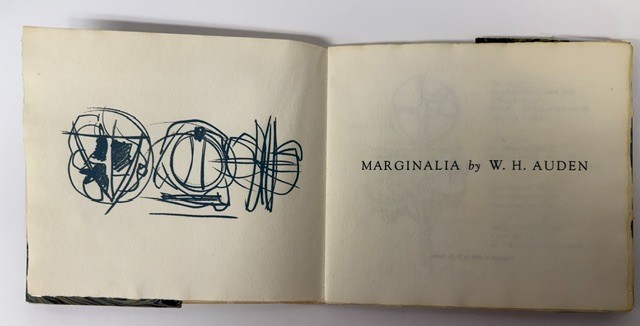 MARGINALIA BY W.H.AUDEN – SIGNED-LIMITED EDITION # 10/150-1966 EDITION