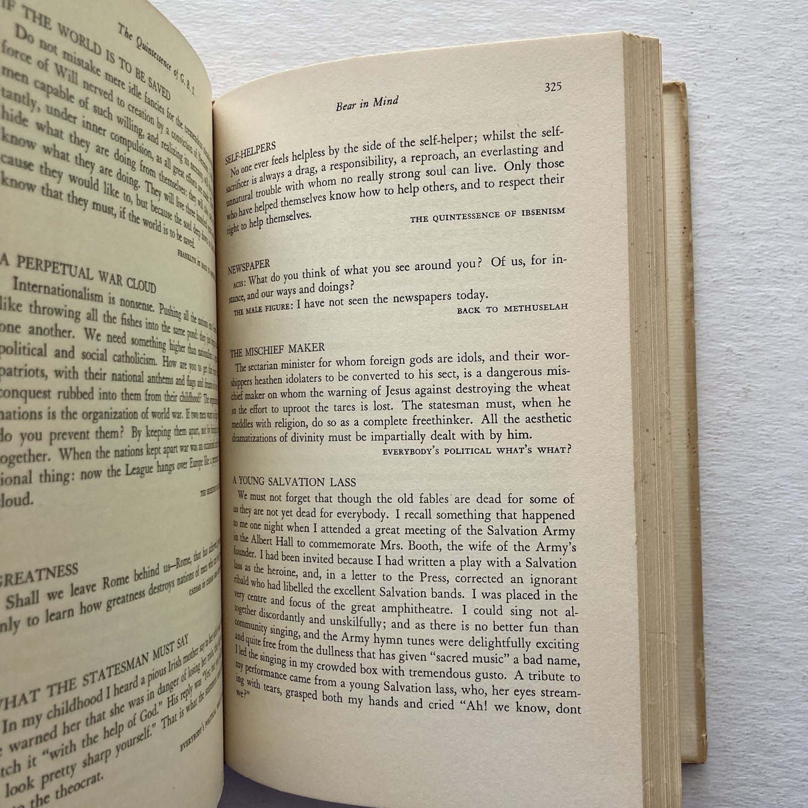 The Quintessence of G.B.S. (George Bernard Shaw) edited by Stephen Winsten 1949