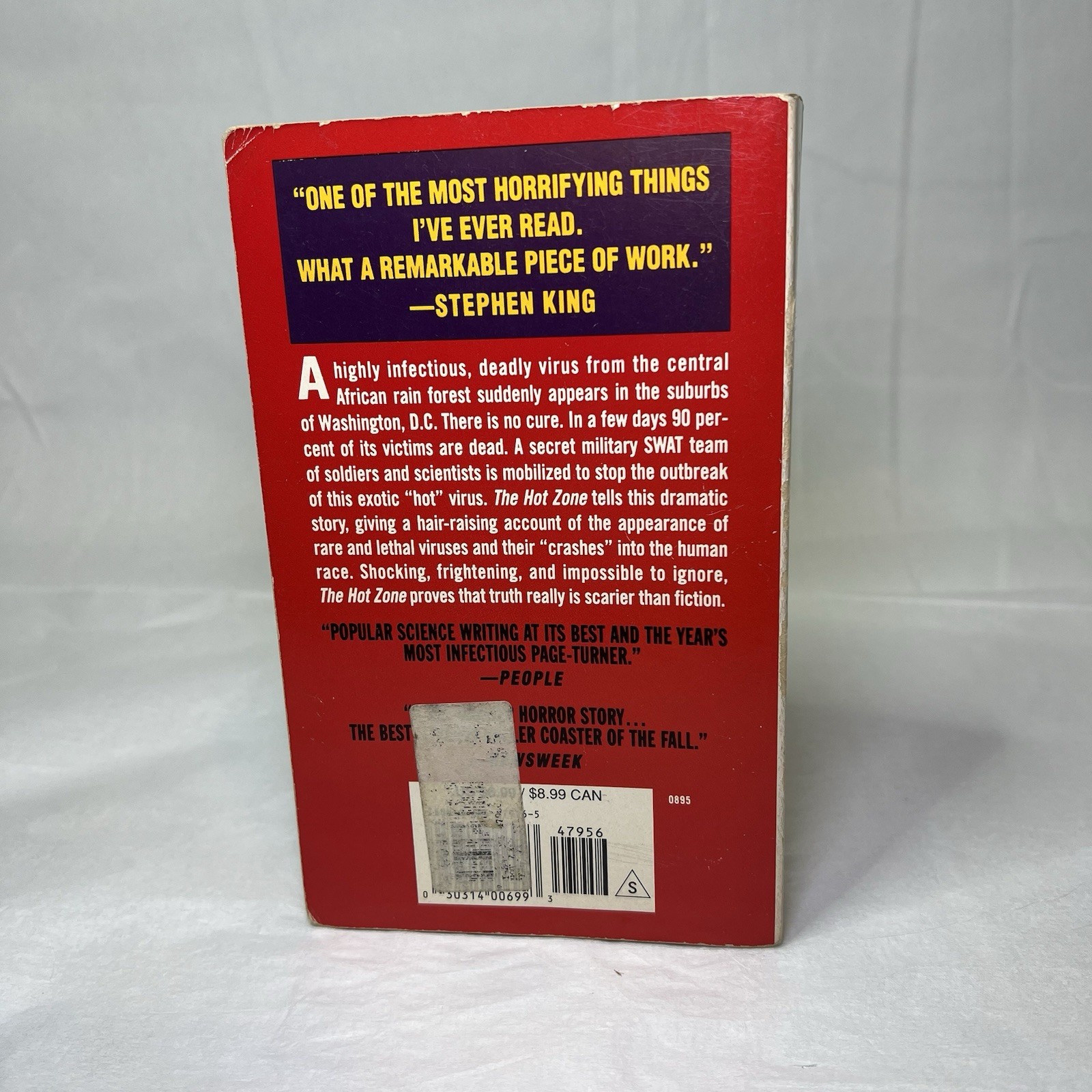 Vintage Paperback The Hot Zone By Richard Preston 1994 Pandemic VTG