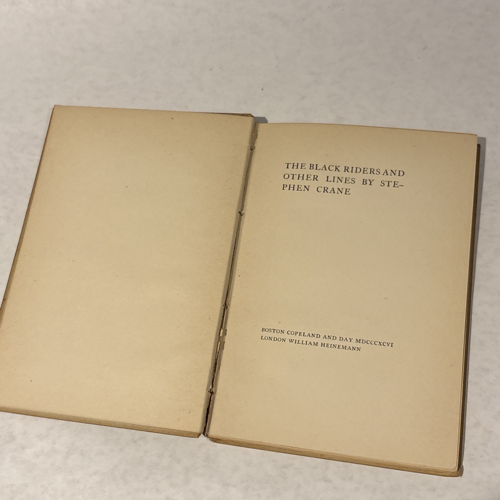 RARE Stephen Crane The Black Riders and Other Lines 1896 edition Fair condition