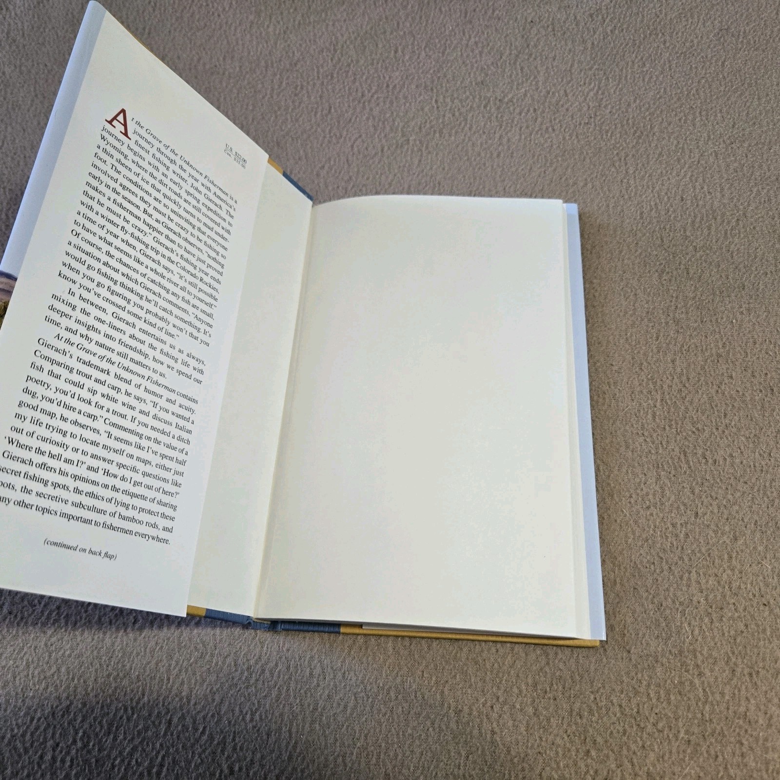 At the Grave of the Unknown Fisherman, John Gierach, SIGNED 1st Edition, HC/DJ
