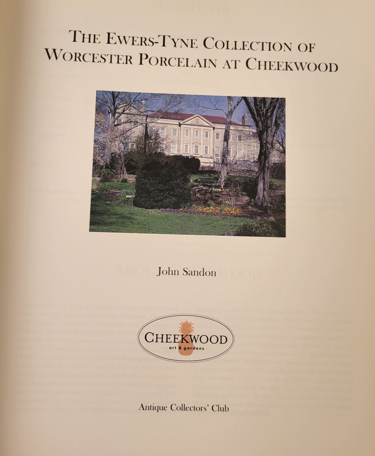 The Ewers-Tyne Collection of Worcester Porcelain at Cheekwood Color Illus. Book