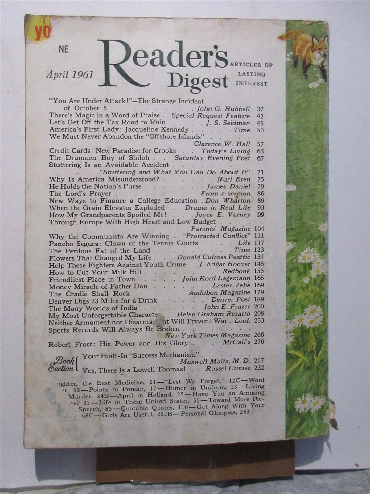 Readers Digest April 1961 John G. Hubbell Ray Bradbury Pancho Segura