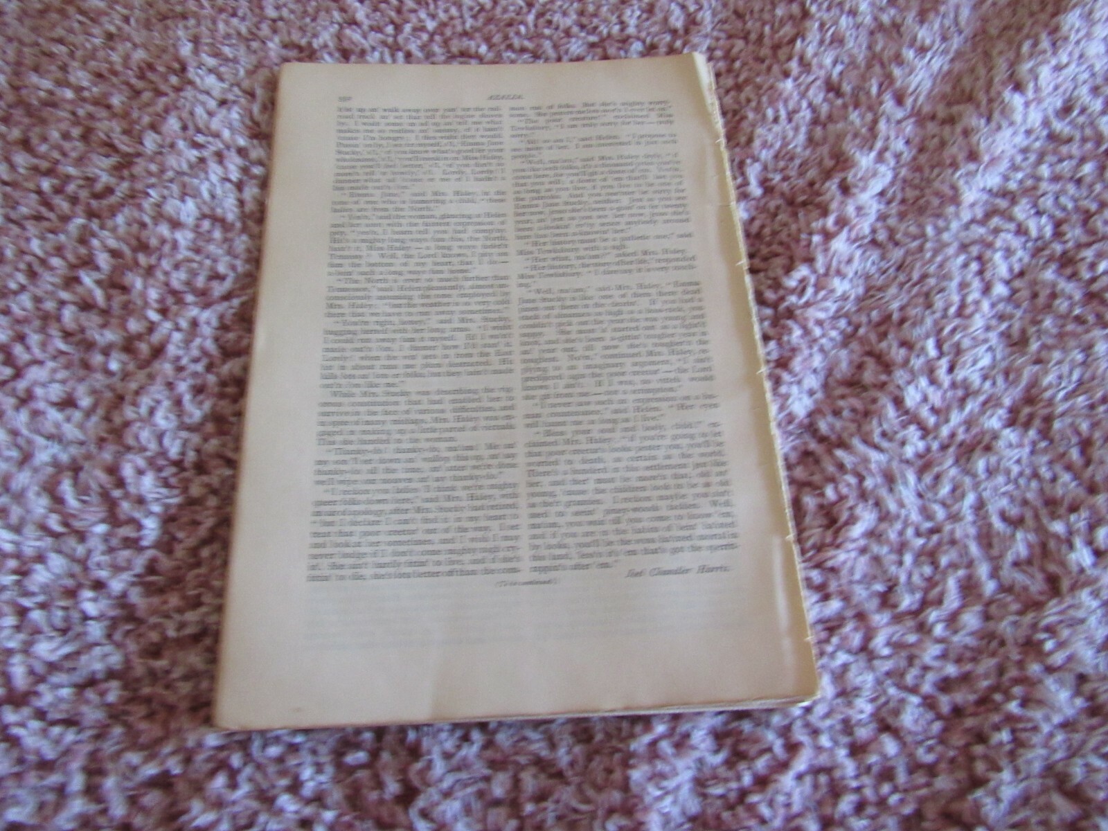 Antique 3 Part Article-Story-Illustrated-Azalia-Joel Chandler Harris-1887-1880’s