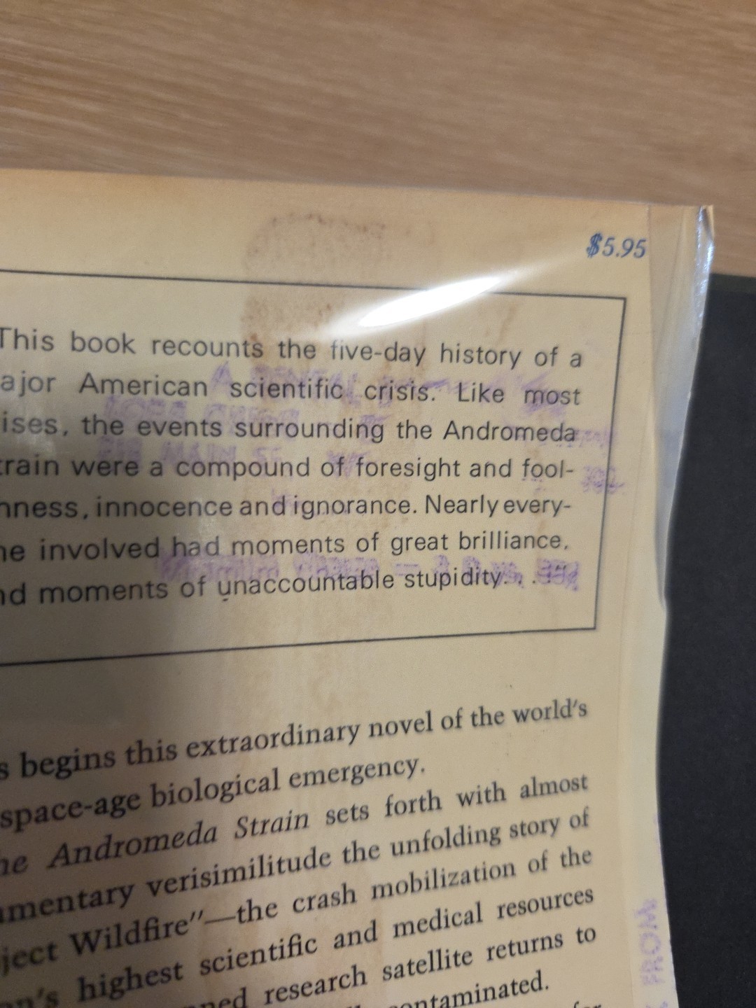 The Andromeda Strain by Michael Crichton 1st Edition 1st Printing 1969 HC w DJ