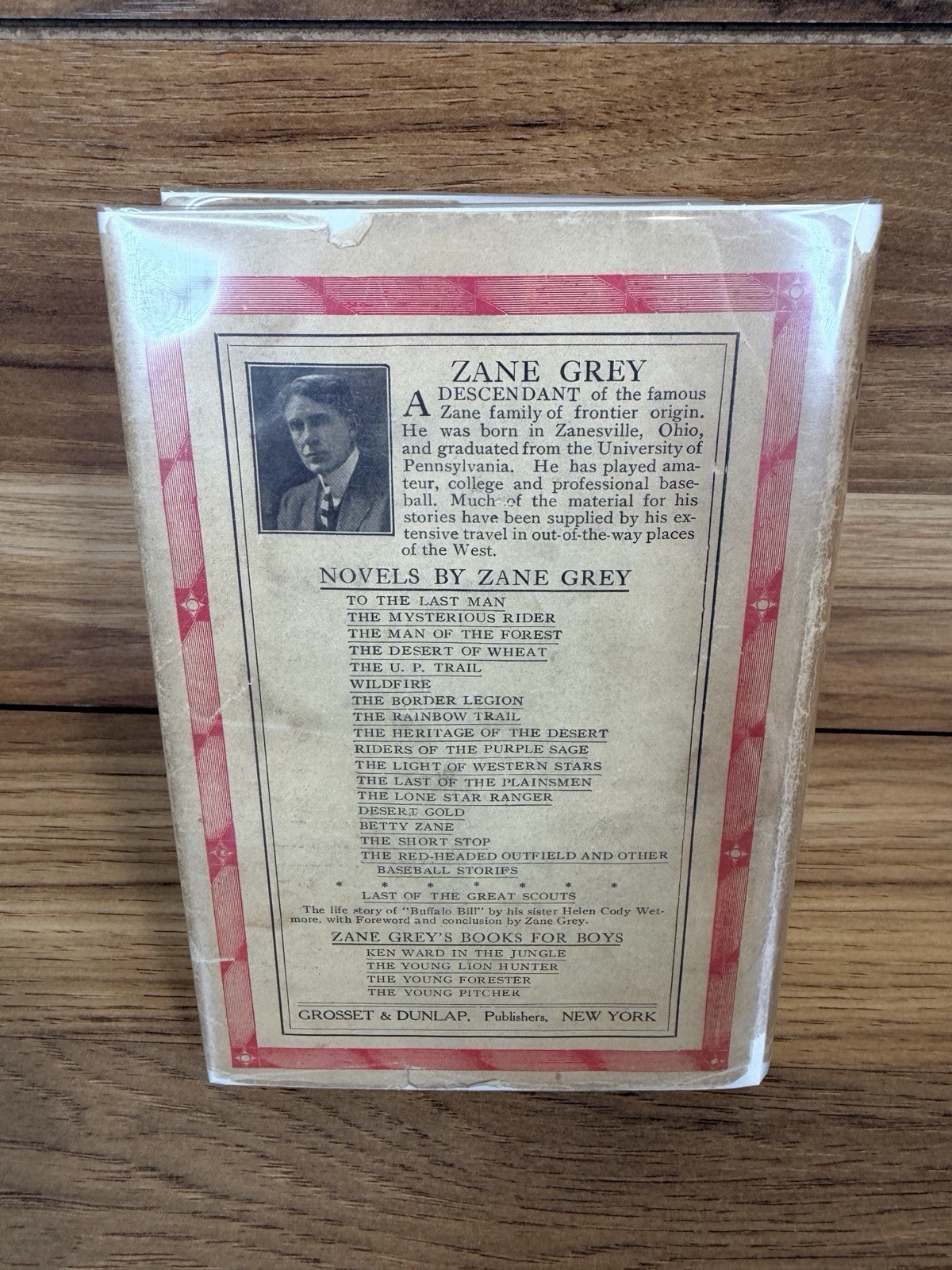 1920 ZANE GREY Hard Cover THE REDHEADED OUTFIELD Book w DJ Grosset + Dunlap