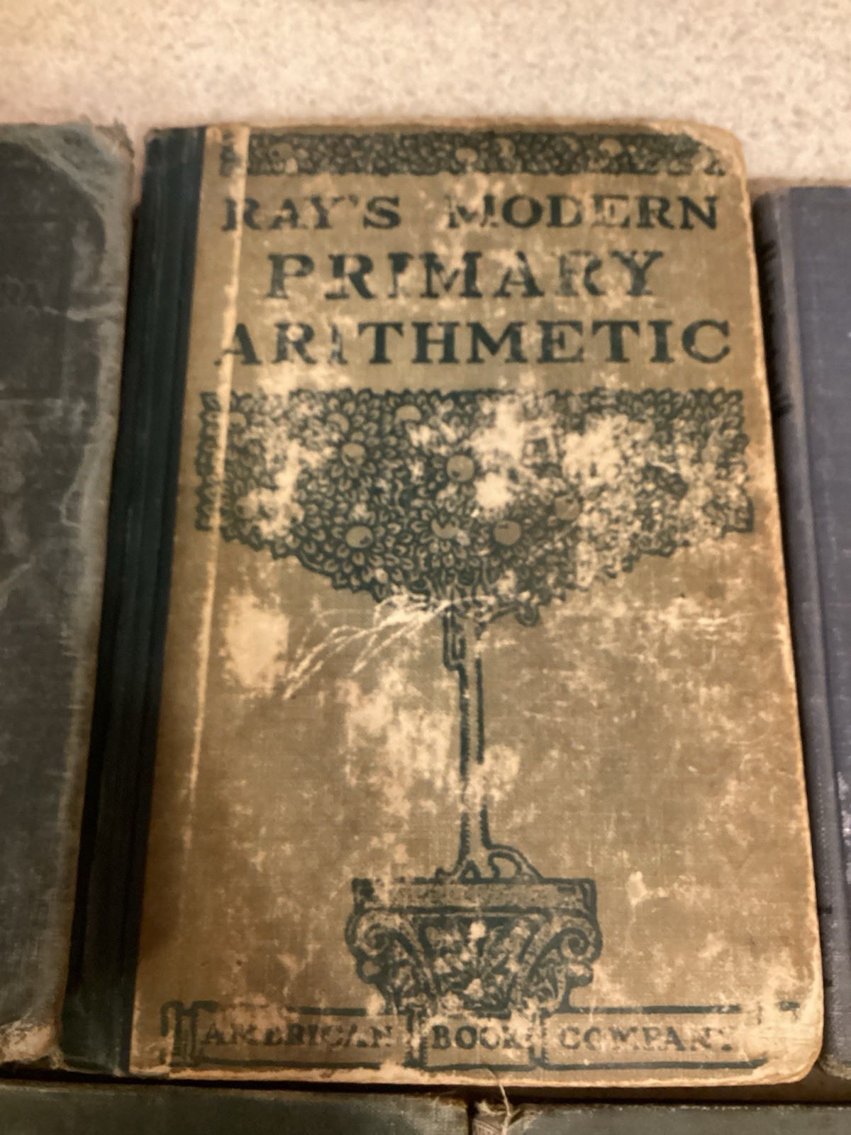 Very Old School Book Various Subjects Library Decor Set Of 5