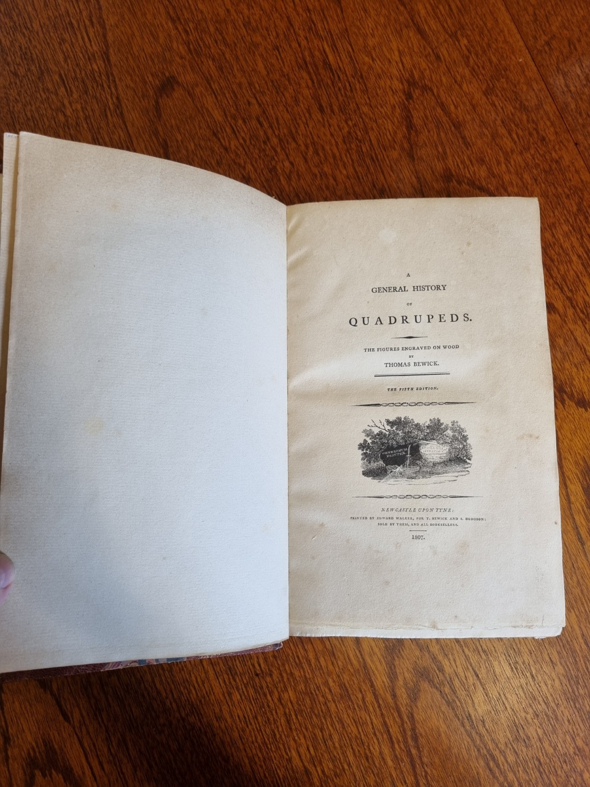 Bewick, Thomas. A General History of Quadrupeds 1807. Imperial paper issue.