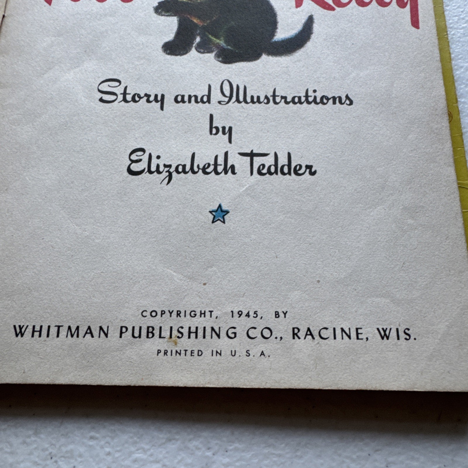 Poor Kitty By Elizabeth Tedder 1945 Vintage Kids Book Whitman Publishing Company