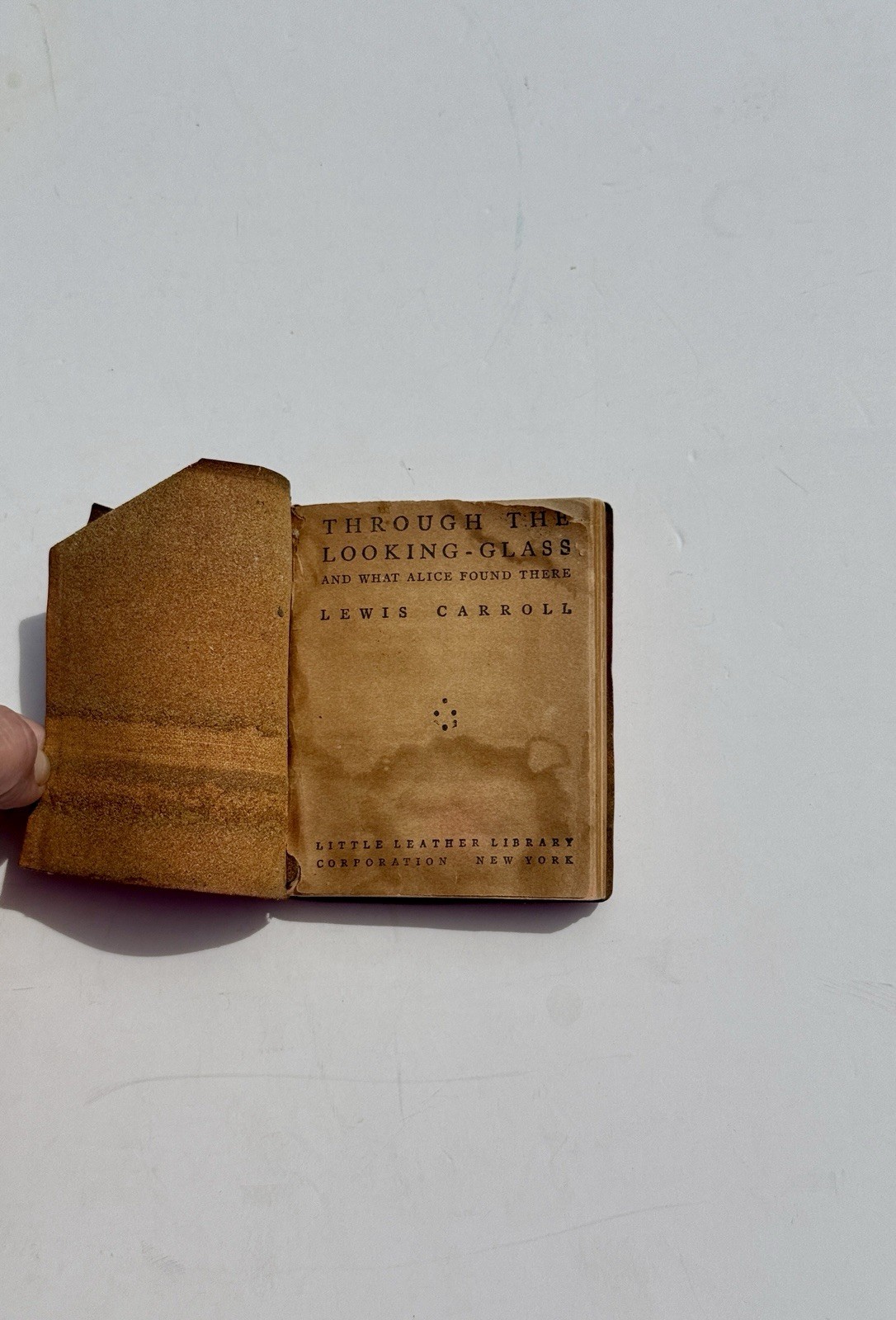 Little Leather Library LEWIS CARROLL – THROUGH THE LOOKING GLASS Antique Book