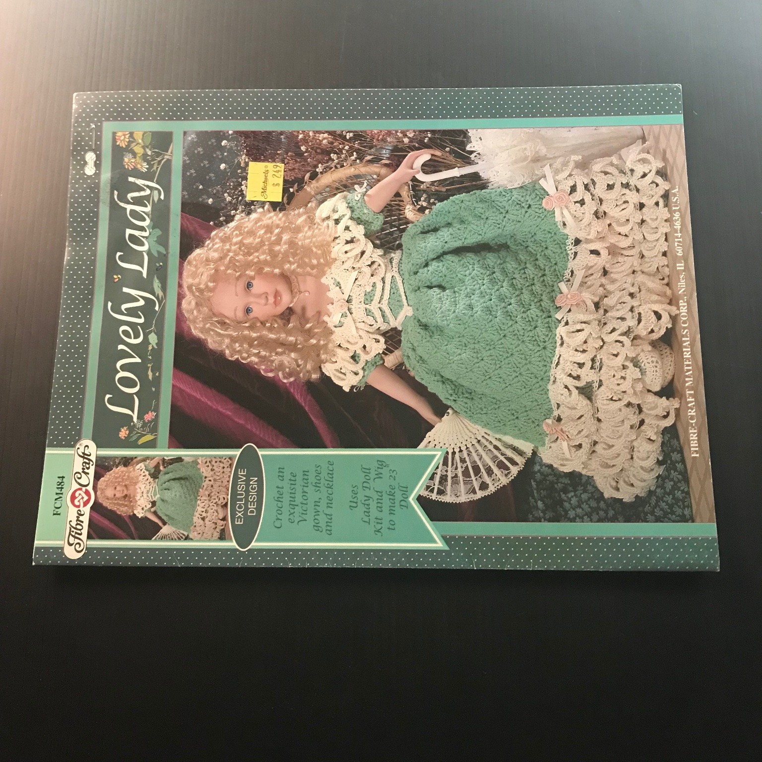 Lovely Lady Fibre-Craft FCM484 Crochet Pattern Victorian Gown Doll