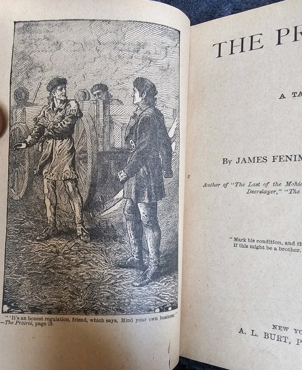 The Praire James Fenimore Cooper Vintage Hardcover A.L. Burt New York Classic