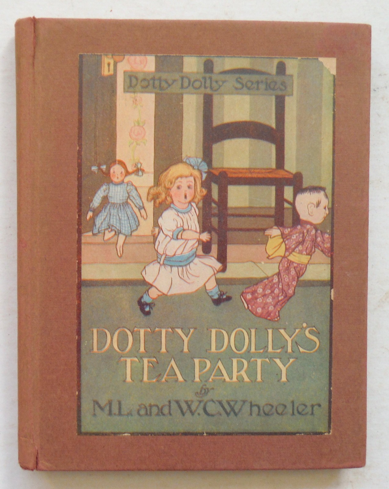 Dotty Dolly’s Tea Party ML & WC Wheeler 1914 Rand McNally Illustrated P7705