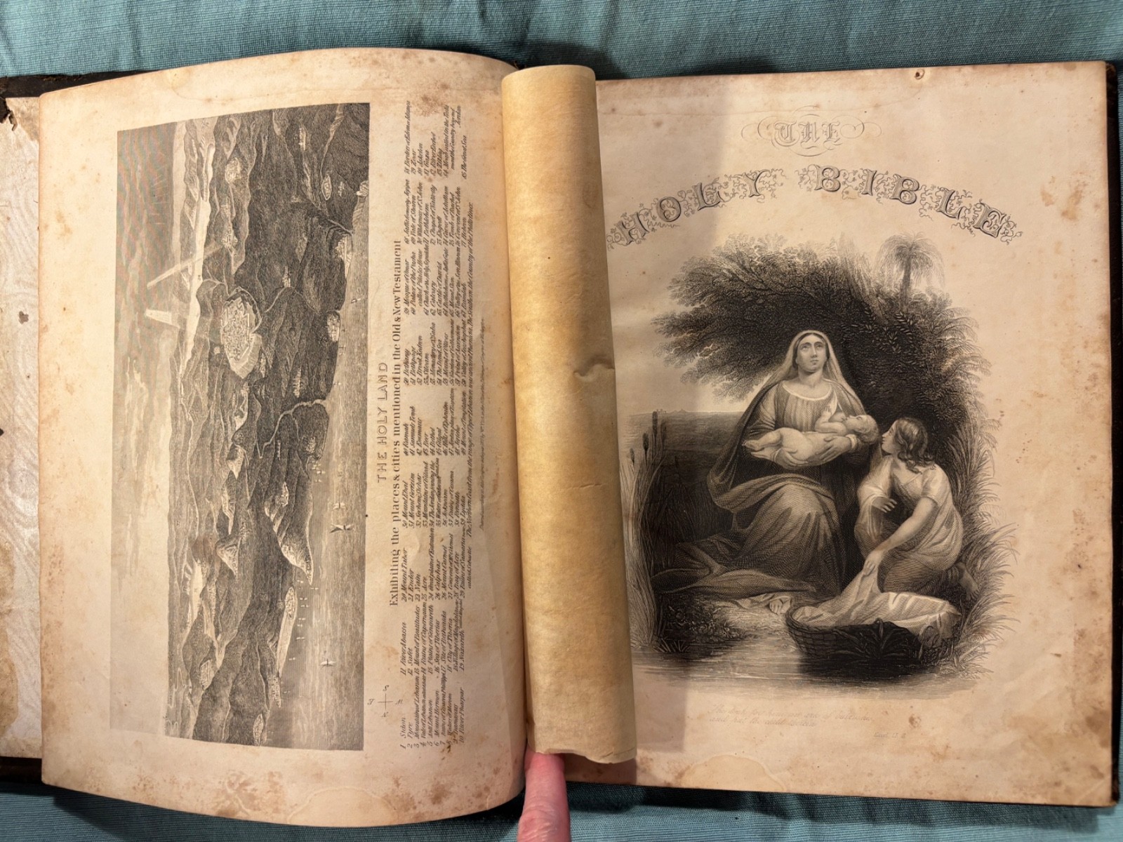 Pictorial Family Bible Salesman Sample 1874. Rare, intact, lovely, interesting