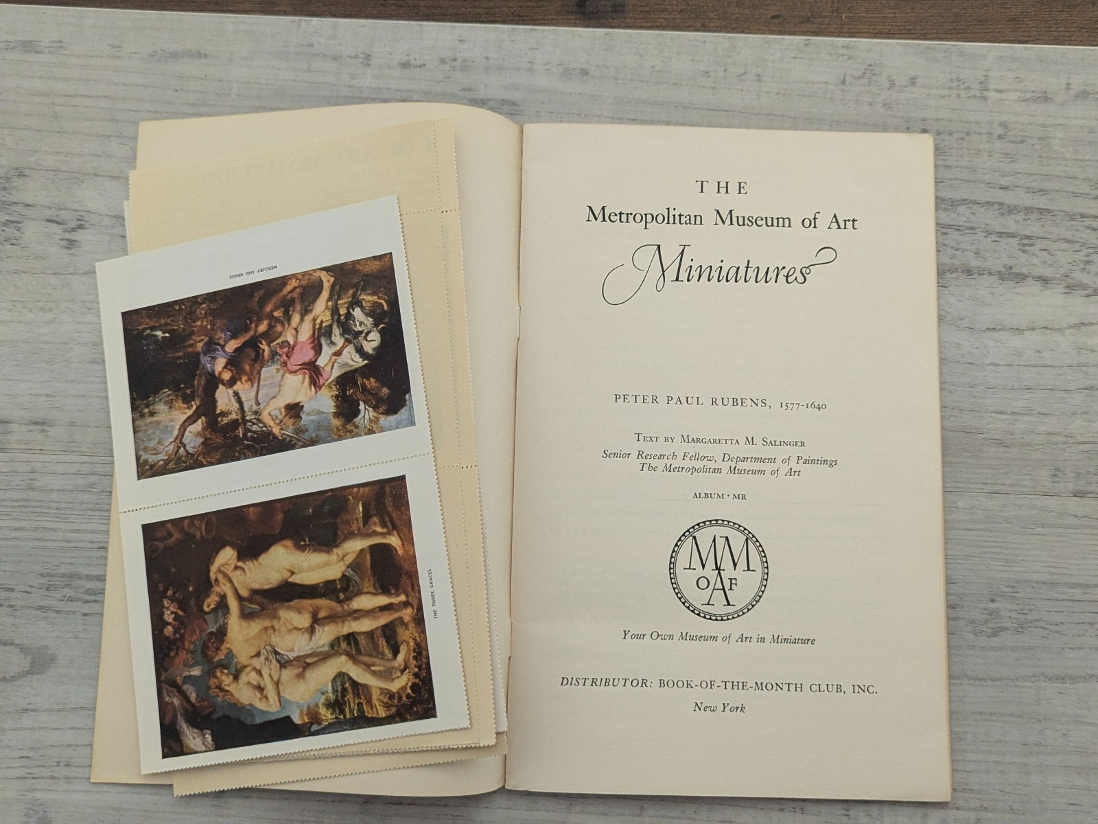 2 vol: Rubens & Medieval Vista Metropolitan Museum of Art 24 Miniatures PB/1953