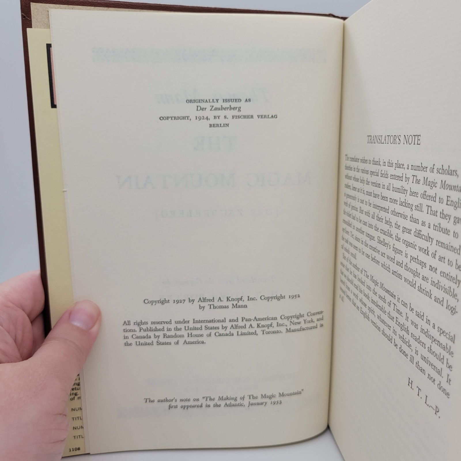The Magic Mountain By Thomas Mann International Collectors Library W Insert 1952