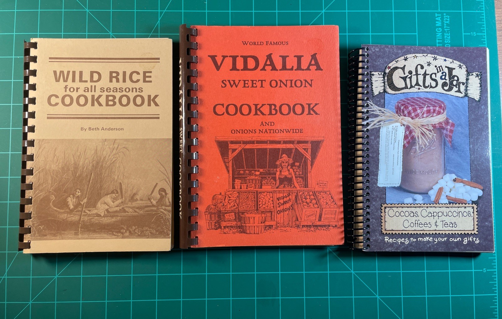 Spiral Bound Cookbook Lot (3) Vidalia Sweet Onion Wild Rice Coffees Teas