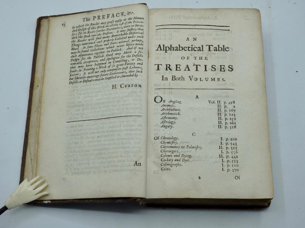 1722 UNIVERSAL LIBRARY or COMPLEAT SUMMARY of SCIENCE – FULL LEATHER Very Clean