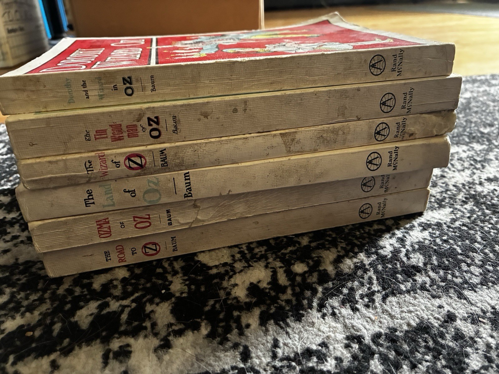 Rand McNally Set of 6 Vintage Illustrated Oz Books by L. Frank Baum Softcover