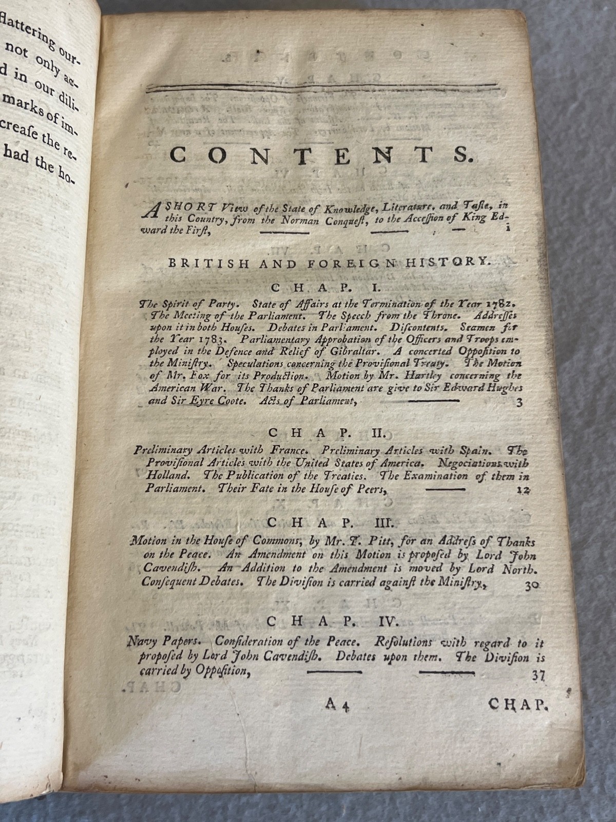 Antique American History Book Annual Register 1783 Paris Treaty Washington 1784