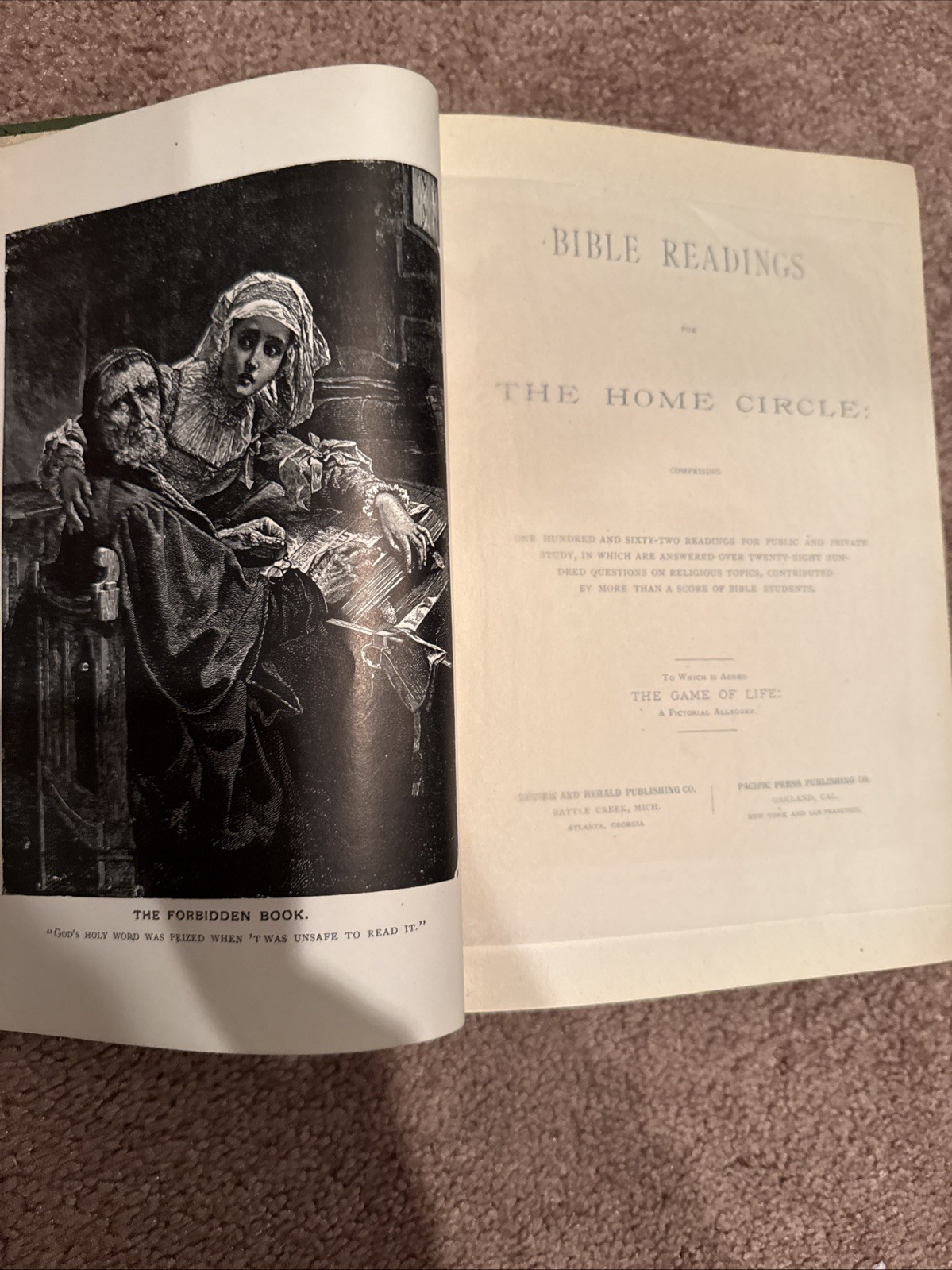 BIBLE READINGS FOR THE HOME CIRCLE (Review & Herald) 1888 1st edition hardcover