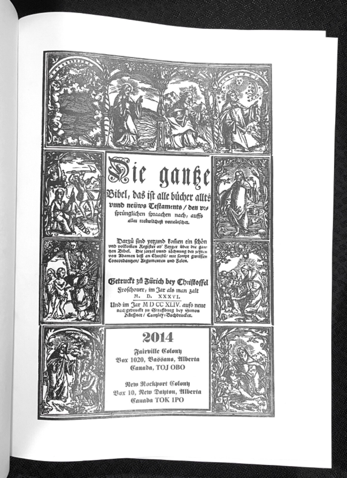 FROSCHAUER BIBEL 1536-1744-1975-2014 Amish Mennonite Hutterite Anabaptist Bible