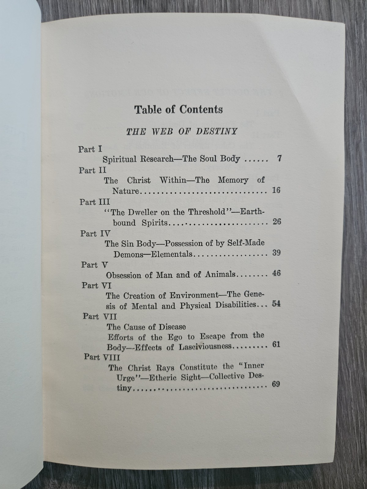 The Web of Destiny by Max Heindel HC Rosicrucian Fellowship Occult Mysticism